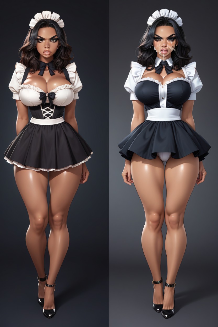 Dark Brown Skin, Small Ass, Bounce Lines AI Porn