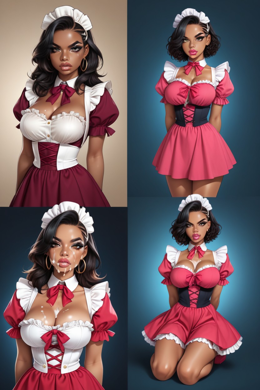 Lean Body, Cleavage, Ghetto African Bimbo Slut AI Porn