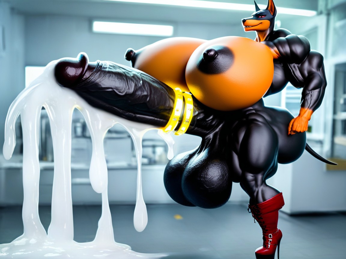 Alpha, Massive Monster Cock, Gigantic Cock And Gigantic Sagging Balls Furry AI Porn