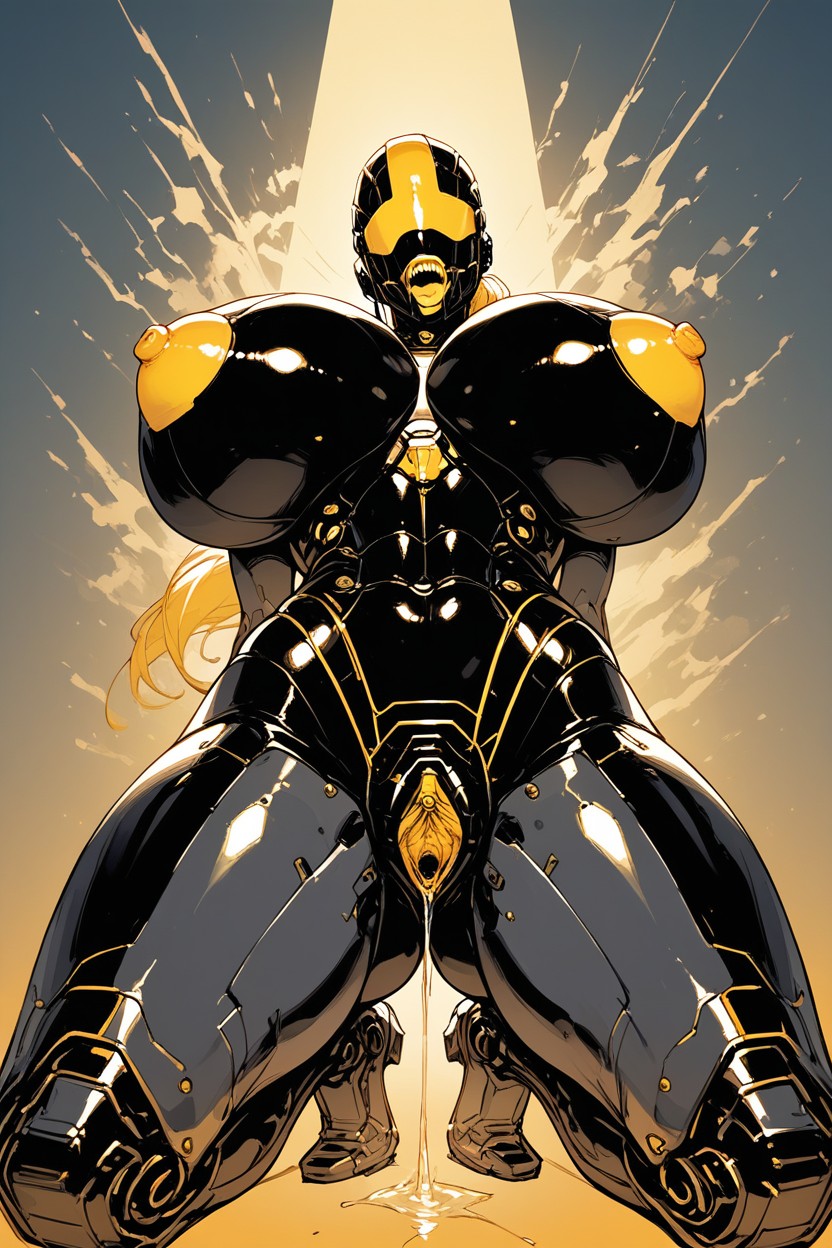 18+, Metallic Body, Spread Pussy Hentai AI Porn
