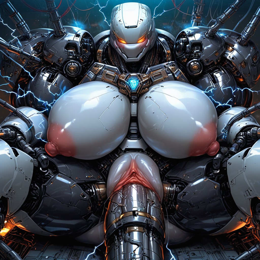 Hyper Puffy Swollen Labia, Fucked By Machines, Gangbang AI Porn