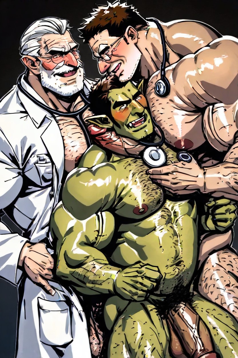 Huge Meaty Cocks, Mustaches, Pale Skin AI Gay Porn