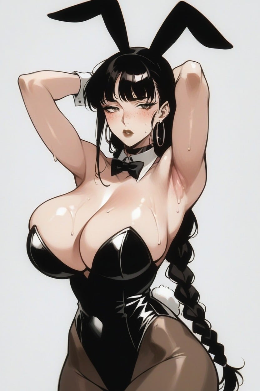 Dot Nose, Arms Up, Blushing Hentai AI Porn