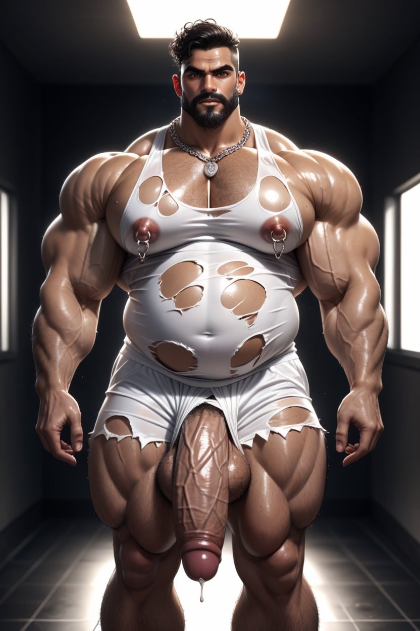 White Underwear, Veiny Cock, Thick Thighs AI Gay Porn