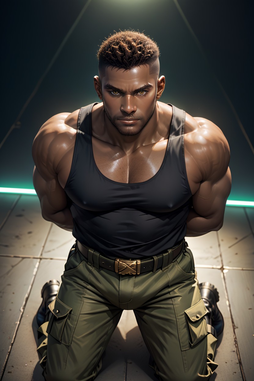 Large Ass, Kneeling, Stubble AI Gay Porn