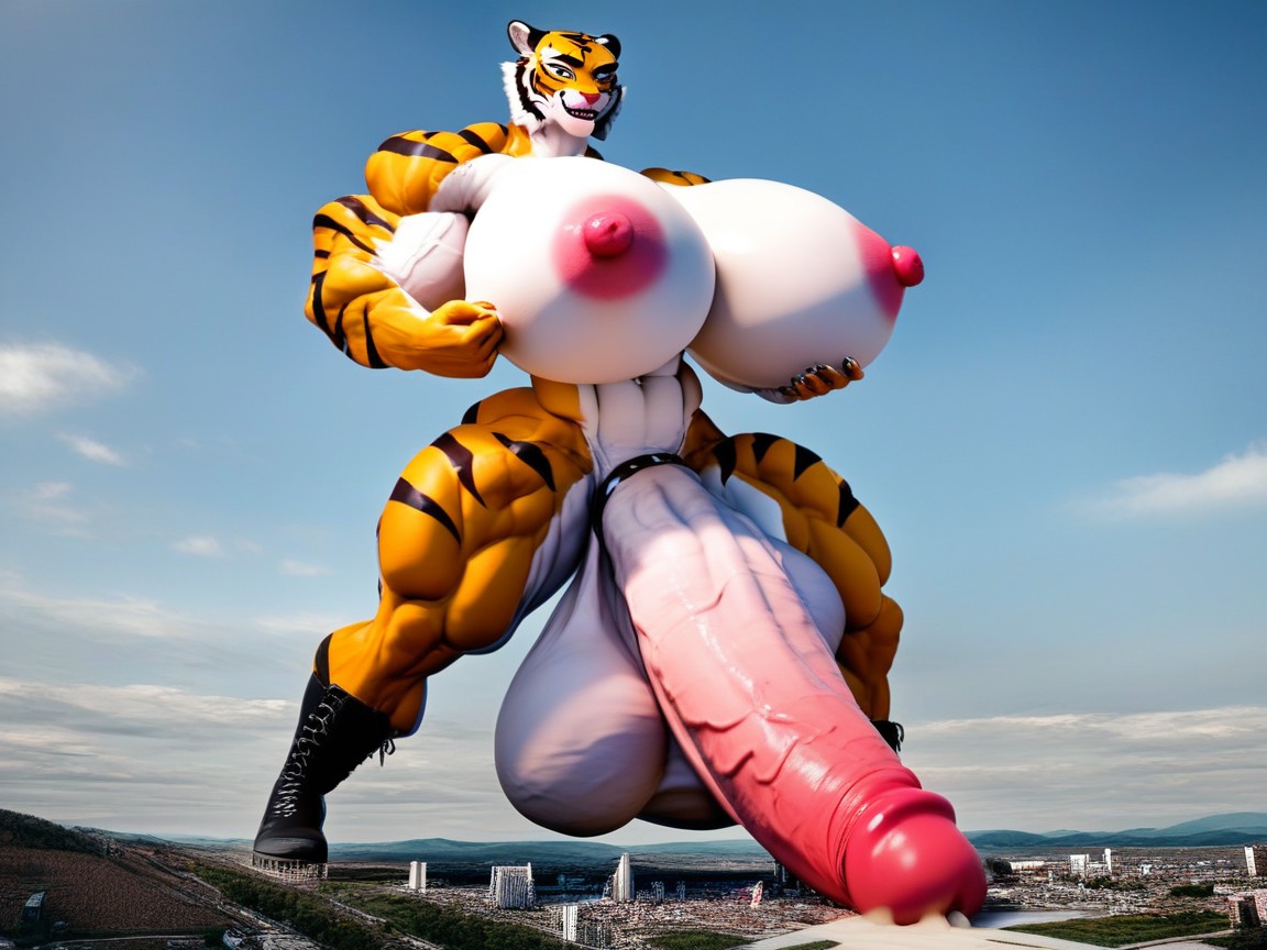 Naked, Looking At Viewer, Destruction Furry AI Porn
