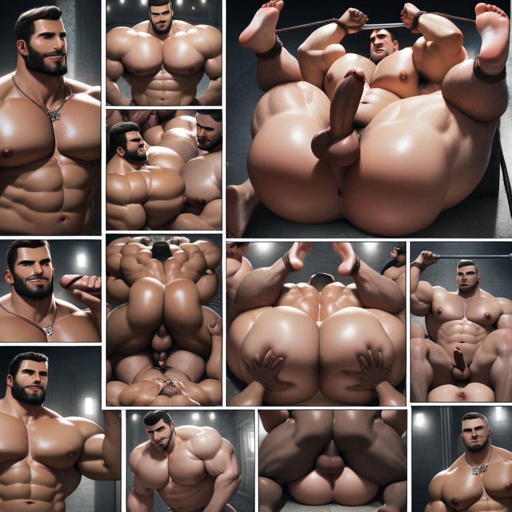 Fully Naked, Horny Expression, Small AI Gay Porn