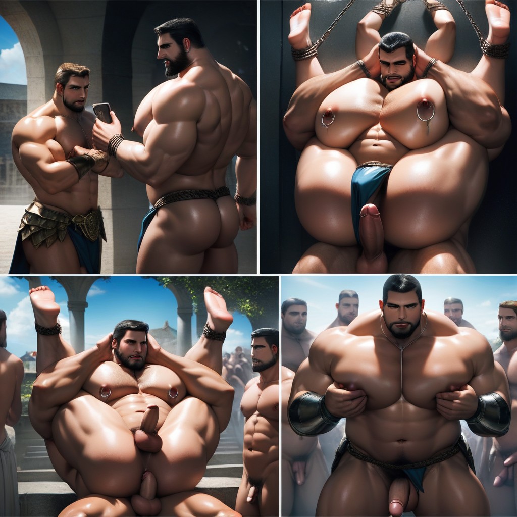 Gangbang, Naked, Bottom Up (upskirt) AI Gay Porn