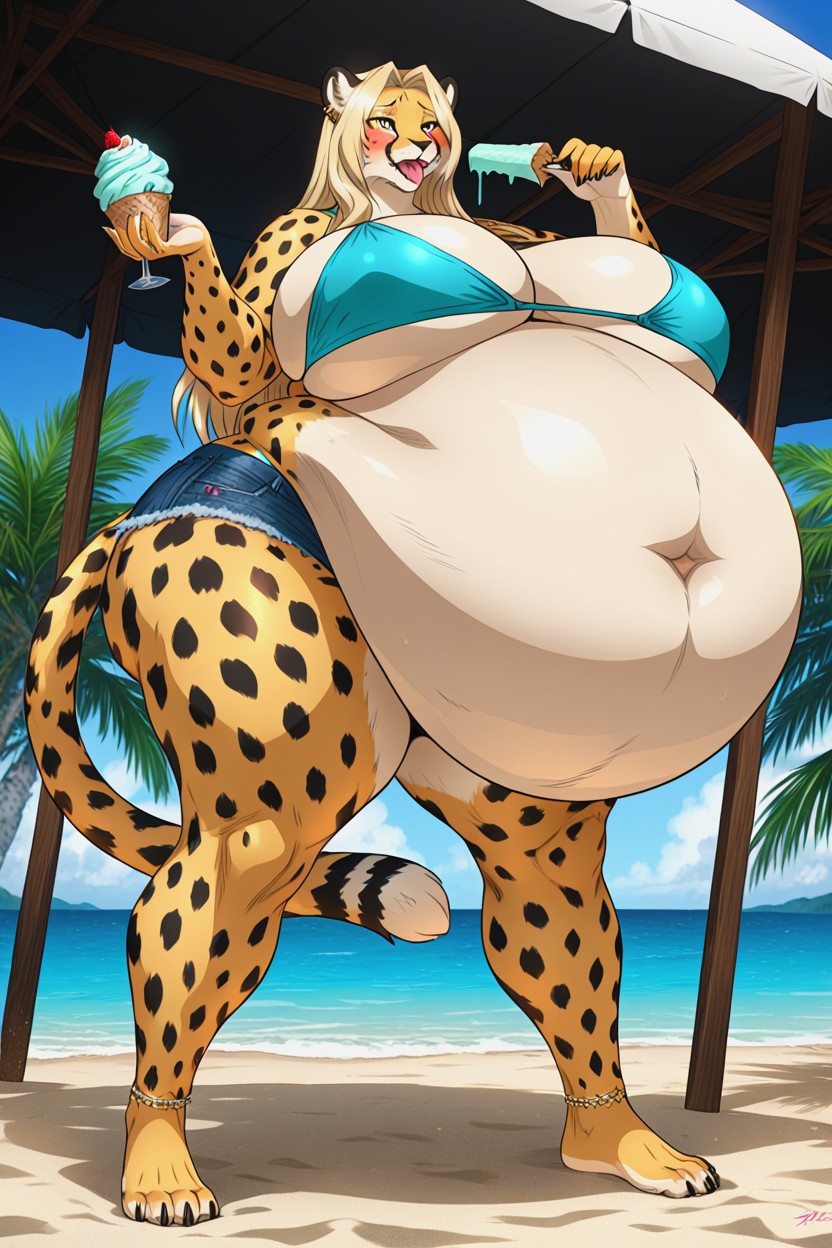 Model, Cheetah Female, Extreme Ssbbw Furry AI Porn