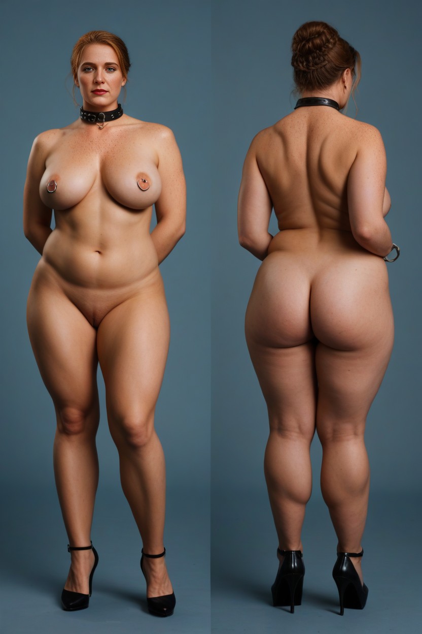 Rear View, Confused Face, Nude MILF AI Porn