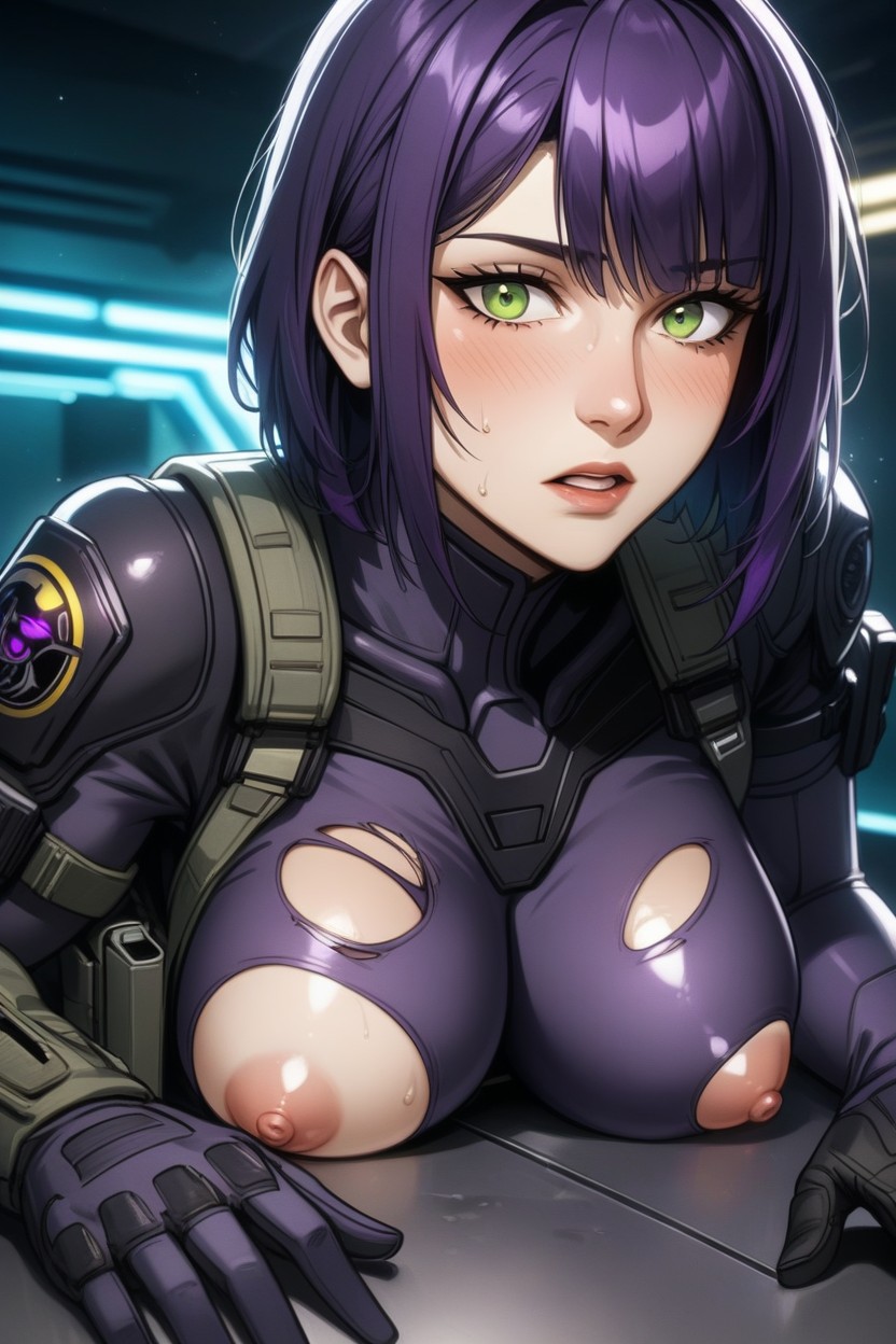 Cum In Pussy, Laying On Stomach, Futuristic Pistol In Holster AI Porn