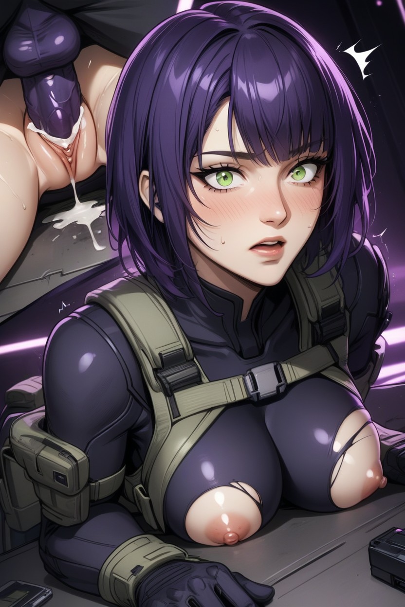 Medium Breast, Beautiful Eyes, Woman With Dark Purple Hair AI Porn