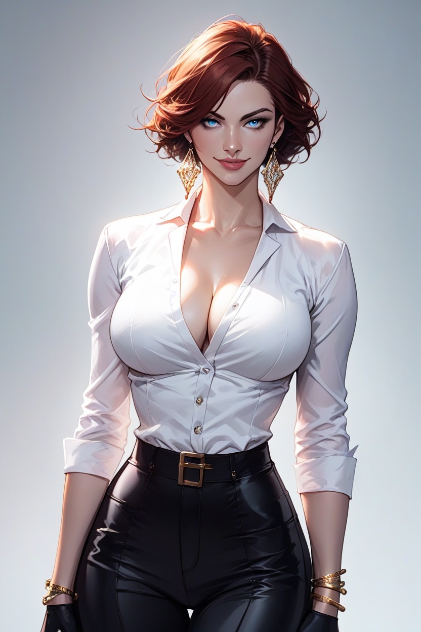 Pale Skin, Very Short Hair, Fingerless Gloves Hentai AI Porn