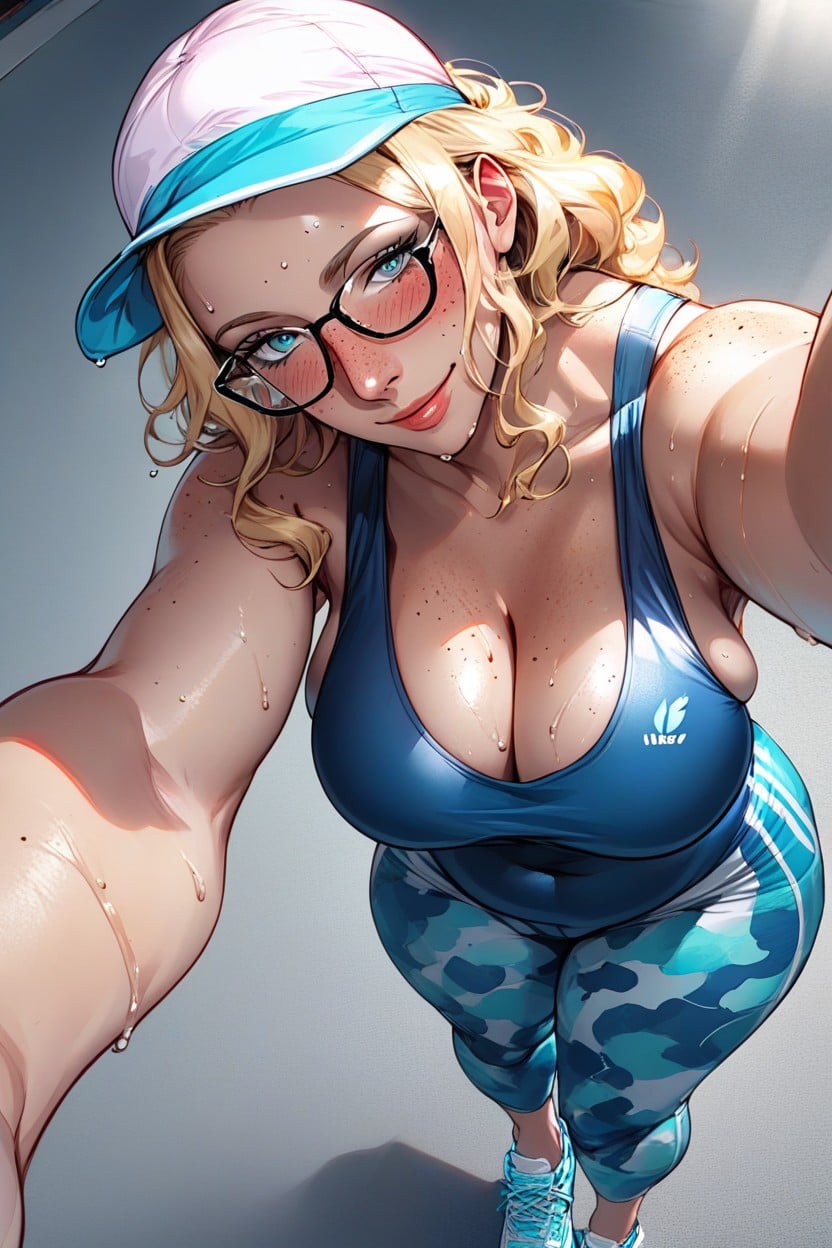 Sweaty, Top Down, Wide Hips MILF AI Porn