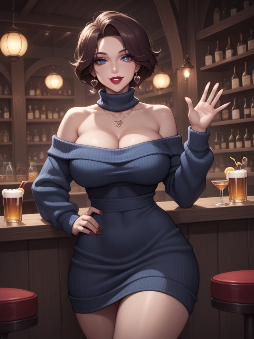 From Front, Parted Hair, Mini Skirt Hentai AI Porn