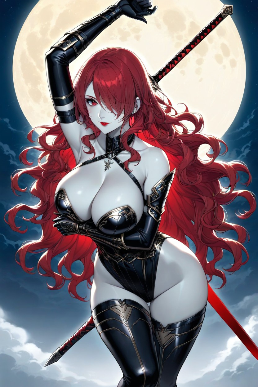 Dark Sky, Medium Breast, Black Shoulder Armor Hentai AI Porn