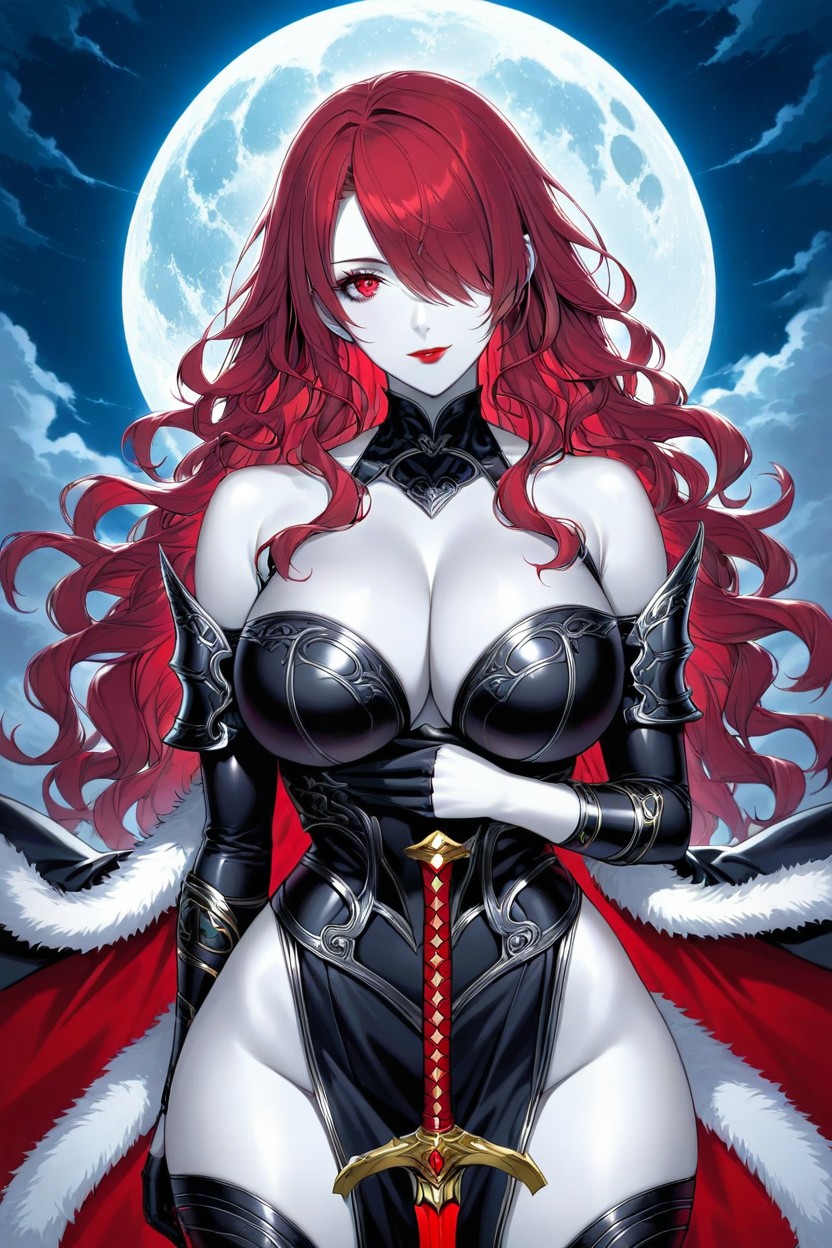 Black Shoulder Armor, Black Armor Heel Boots, City Plaza Hentai AI Porn