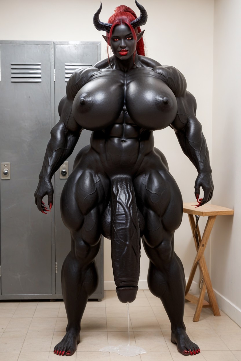 Muscular Veins, Perfect Tits, Muscular Thighs Shemale AI Porn