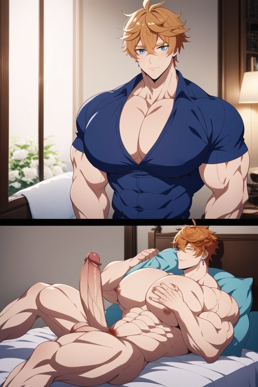 Big Nipples, Big Muscle, Hyper Massive Round Pecs AI Gay Porn