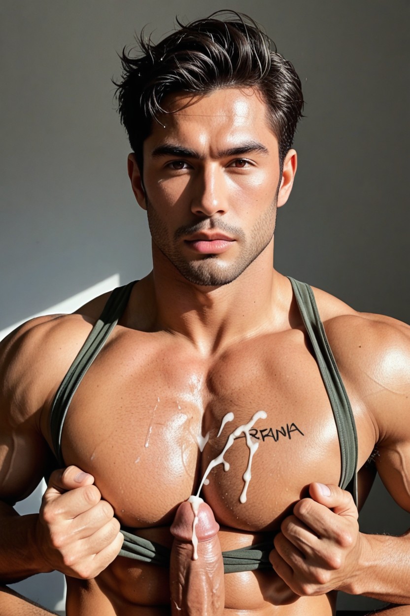 Moobs, Oiled Skin, Massive_chest AI Gay Porn