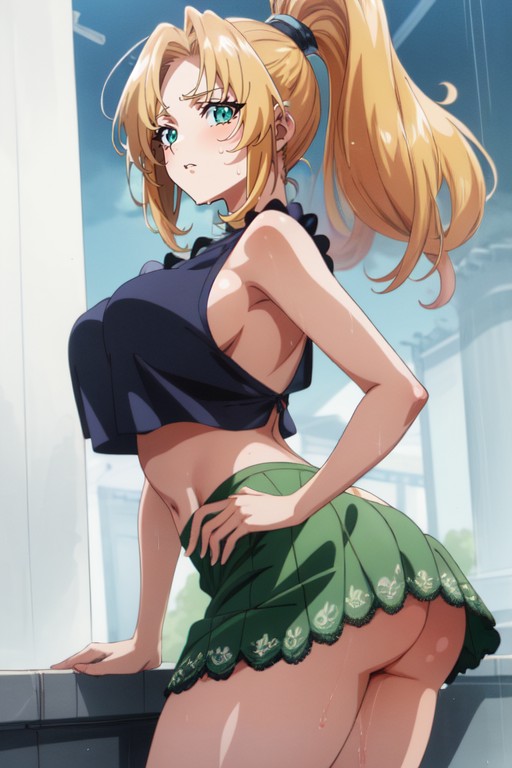 Sideboob, Pussy Visible, Wide Eyes Hentai AI Porn