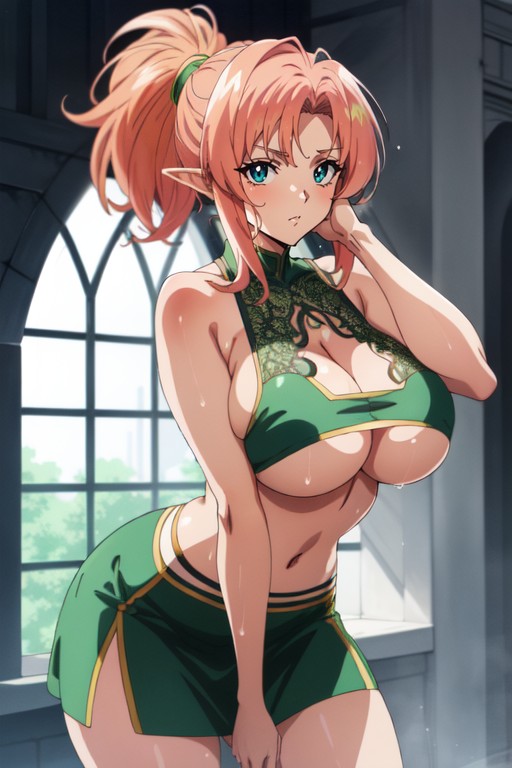 Front View, Sweaty, Thick Thighs Hentai AI Porn