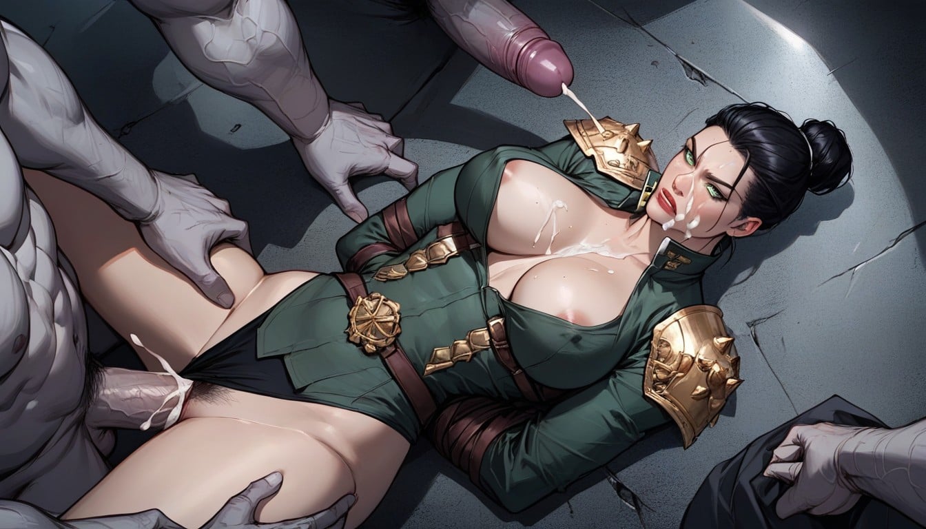 Green Eyes, Legs Held Open, Wide Hips AI Porn