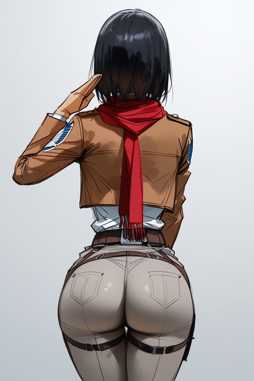 Knees Tucked Together, Rear View And A Bit From The Side, Plano Mediot Porno IA