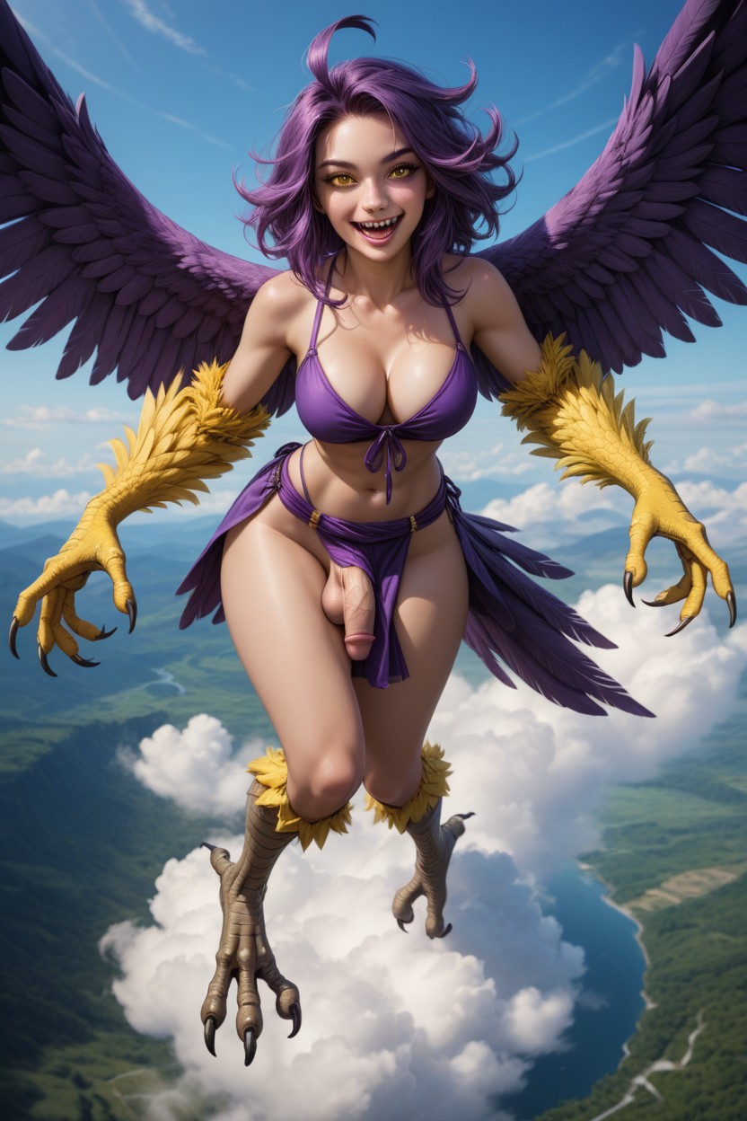 Mouth Open, 18+, Purple Feathers Hentai AI Porn