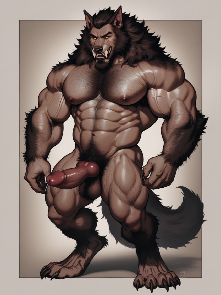 Werewolf Body Is Covered With Light Brown Fur, Sagging Fuzzy Brown Hairy Nutsack, Veiny Porno gay IA