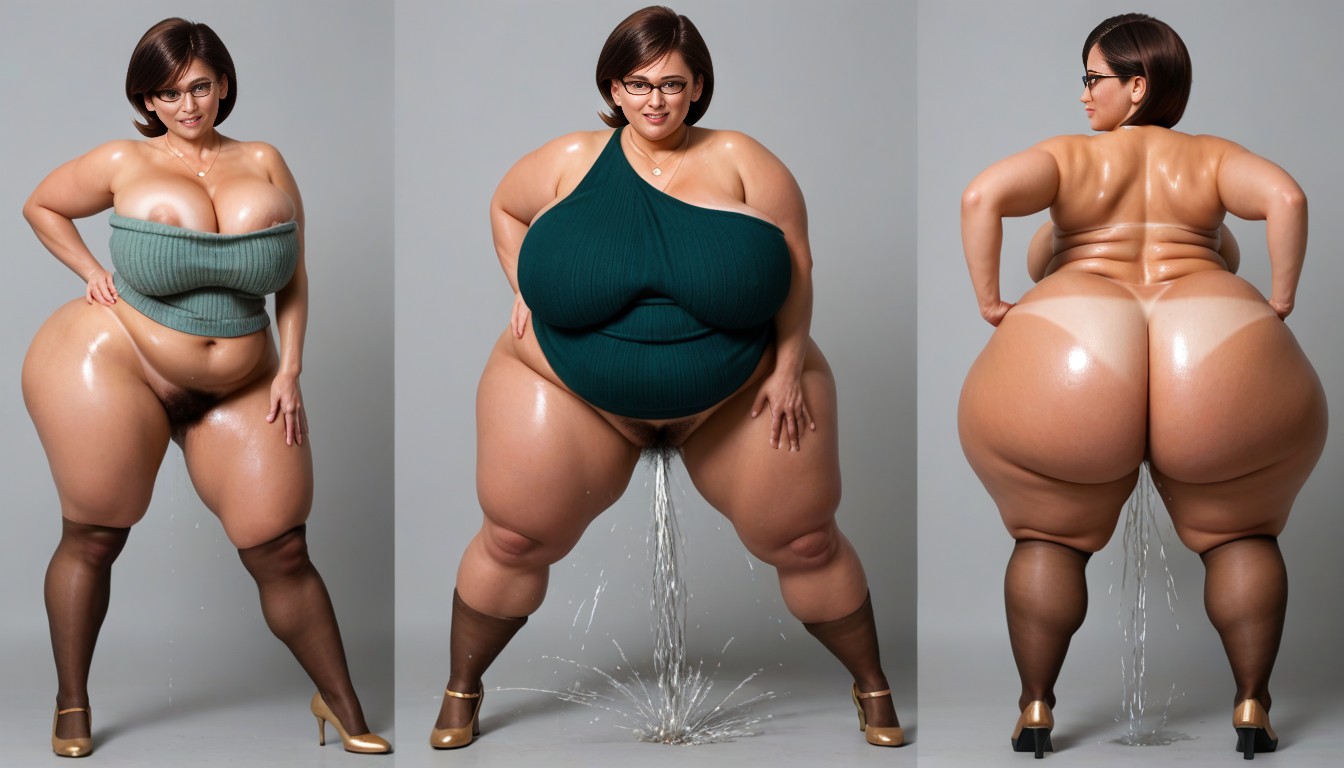 Extremely Large Ass, Wide Hips, Hairy Gigantic Ass AI Porn