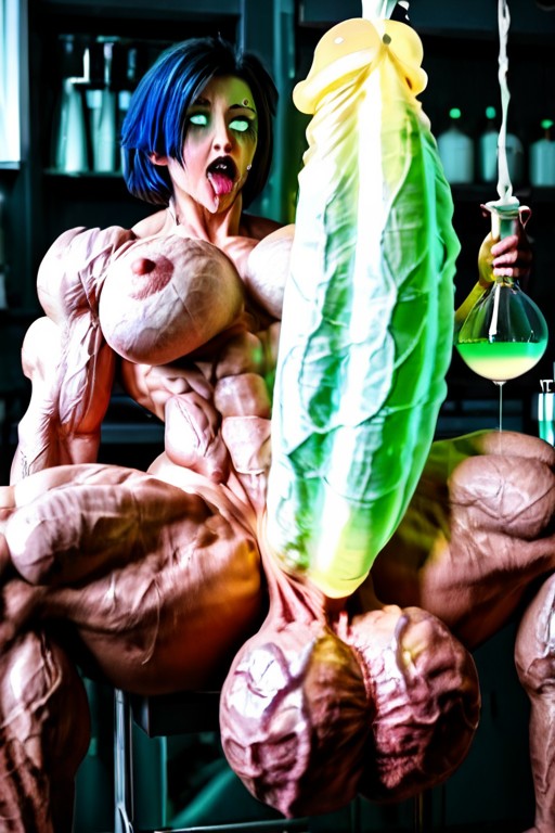 Ahegao, Hyper Colossal Veiny Balls, Soft Face Shemale AI Porn
