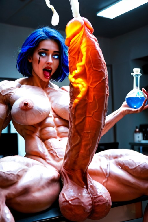 Veiny Skin, Impossibly Long Hyper Penis, Goth Makeup Shemale AI Porn