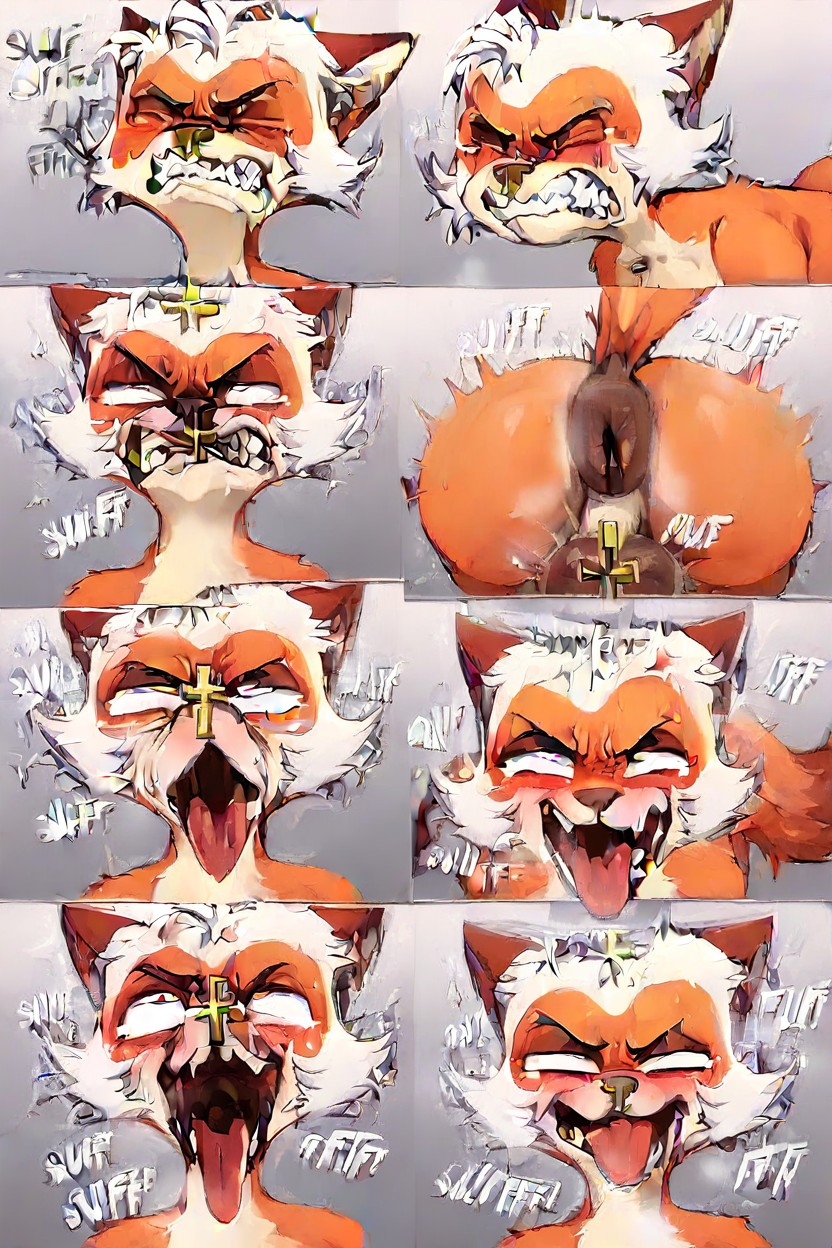 Ahegao, Wrinkled Anus, Sniffing Asshole Furry AI Porn