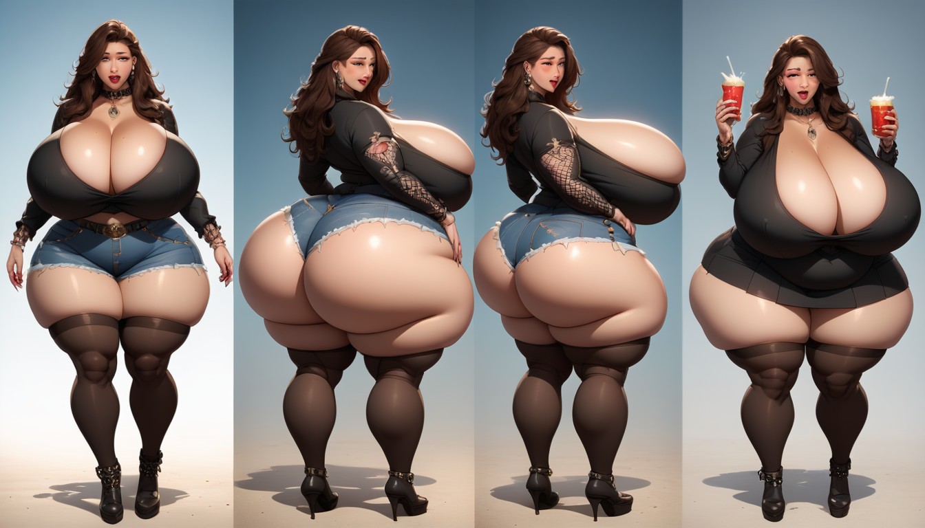 Hyper Mega Fat Ass Expansion, Hyper Ultra Mega Fat Ass, Thick Thighs BBW AI Porn