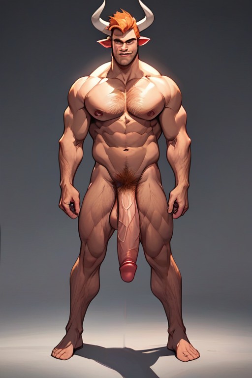 Penis Focus, Brown Eyes, Minotaur AI Gay Porn