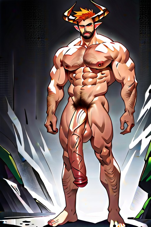 Ginger Pubic Hair, Standing, Well Lit AI Gay Porn