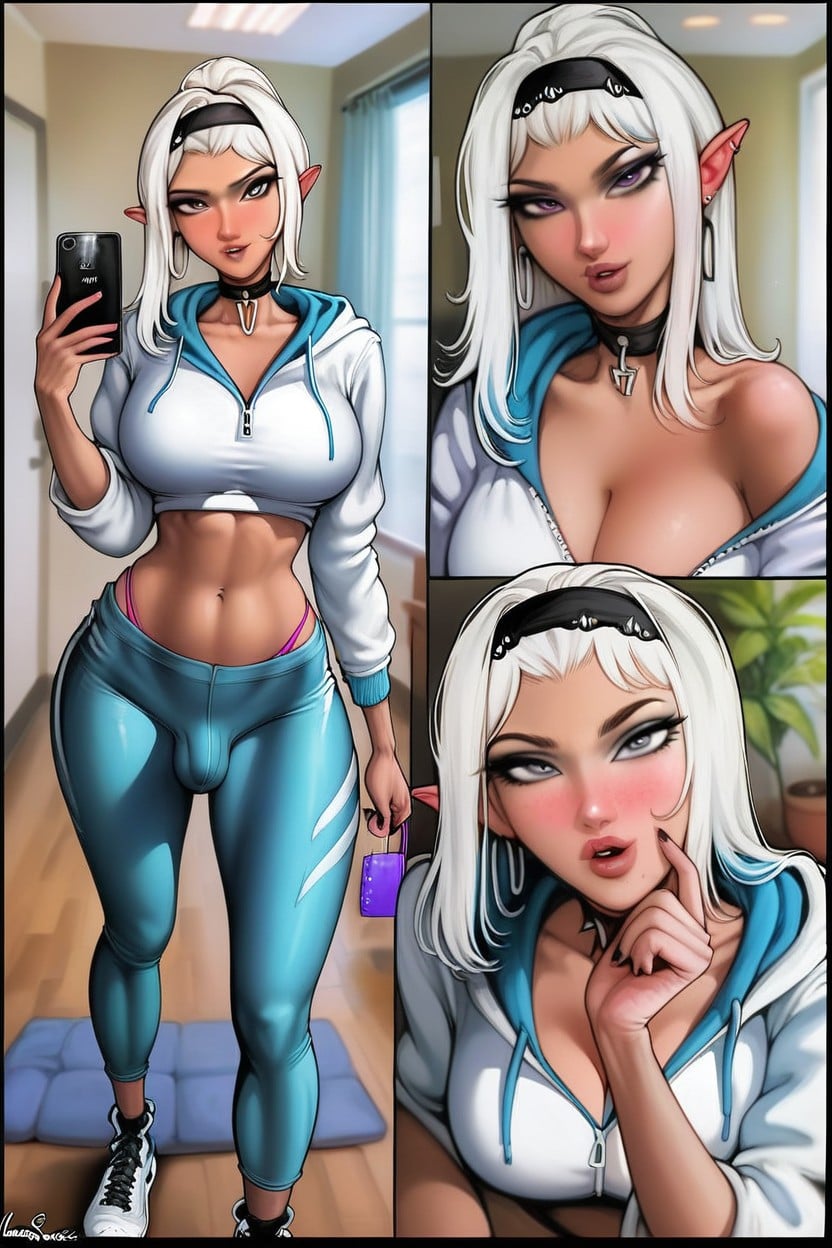 Style Glasses, Soft Cock, Sideboobs Shemale AI Porn