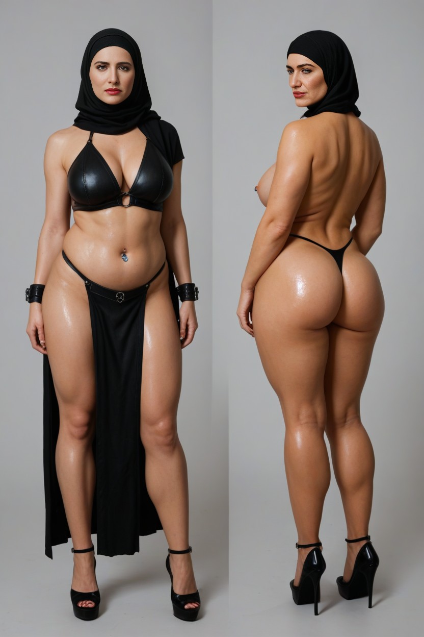 High Heeled Shoes, Sweat, Old Skin MILF AI Porn