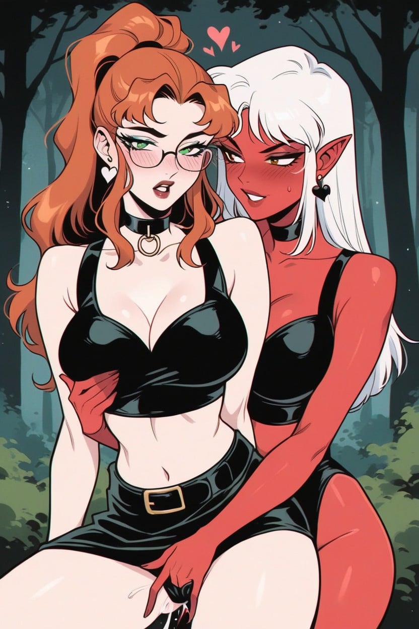 2 People, 18+, Long Red Hair Hentai AI Porn