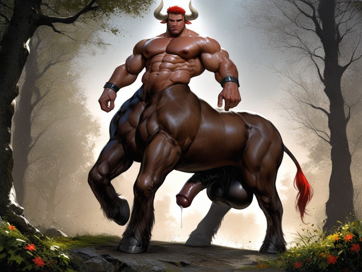 Big Equicock, Humantaur Has Four Minotaur Legs, Gaping Ass AI Gay Porn
