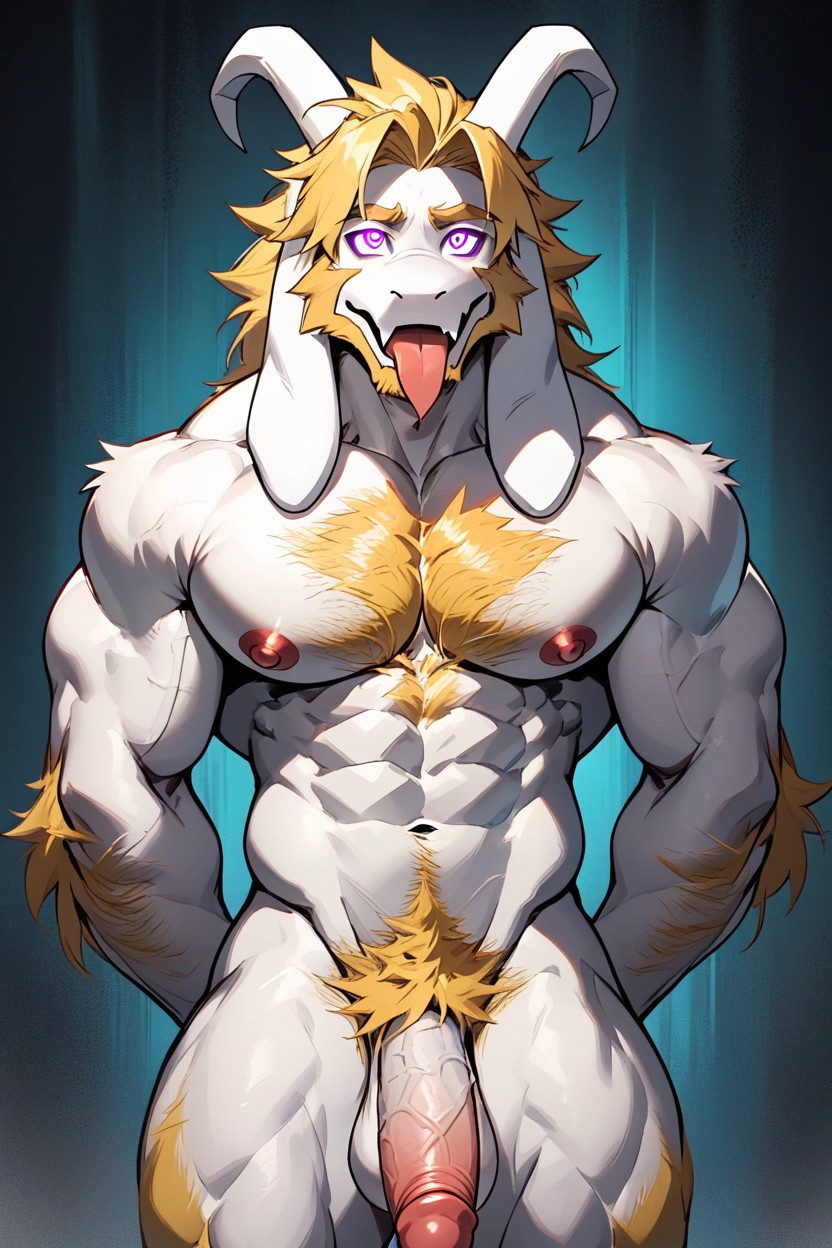 Wide Hips, Tongue Out, Body Hair AI Gay Porn