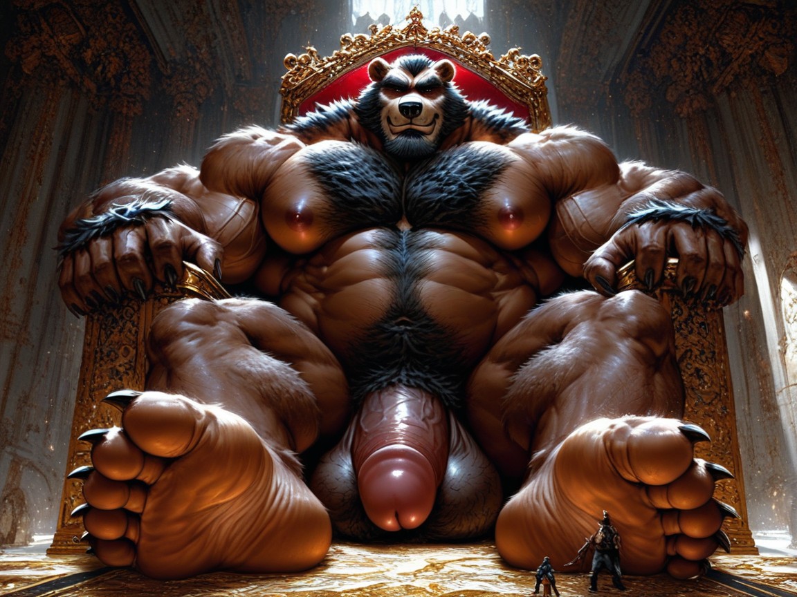 18+, And A Big Beard, Throne Furry AI Porn