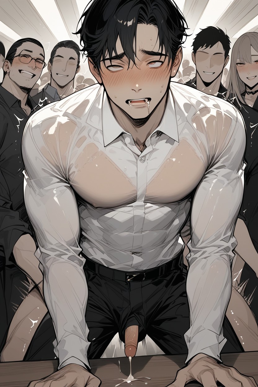 Drenched Clothes, Look Up, Cumshot AI Gay Porn