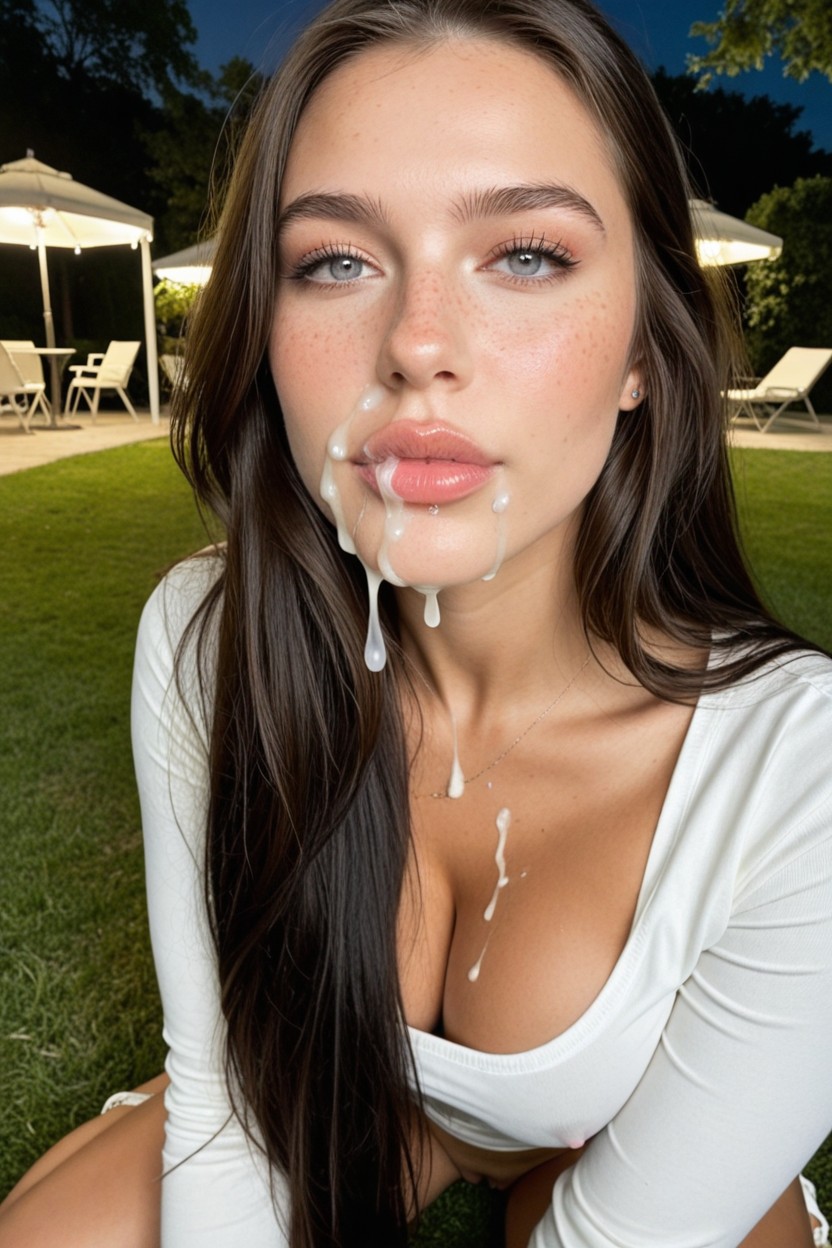 Extra Extremely Long Hair, Dick Close To Face, Perky Natural Tits AI Porn