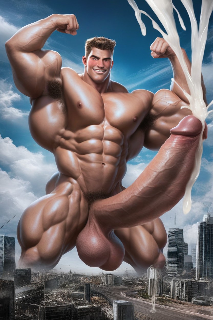 Hyper Muscle, Ultra Muscular, Massive Muscles AI Gay Porn