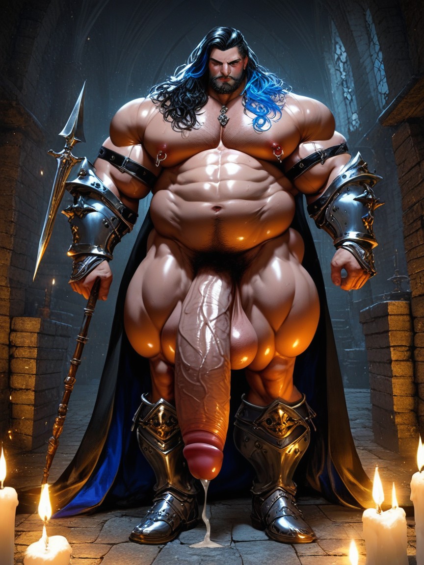 Thick Thighs, Chubby Saggy Pecs, Shaved Body AI Gay Porn