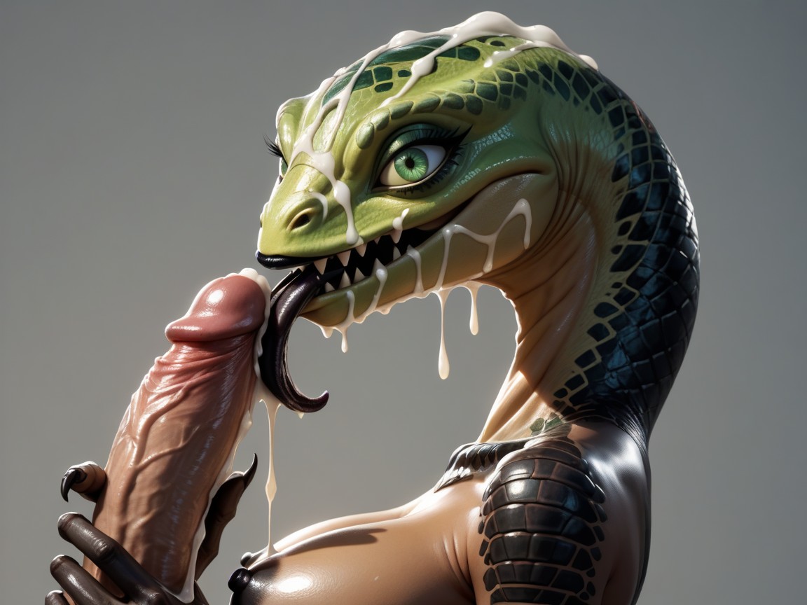 Skinny, Reptile Limbs, Cumshot Hentai AI Porn