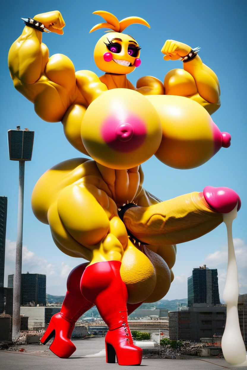 Massive Testicles, Extremely Long Cock, Erect Penis Фурри AI порно