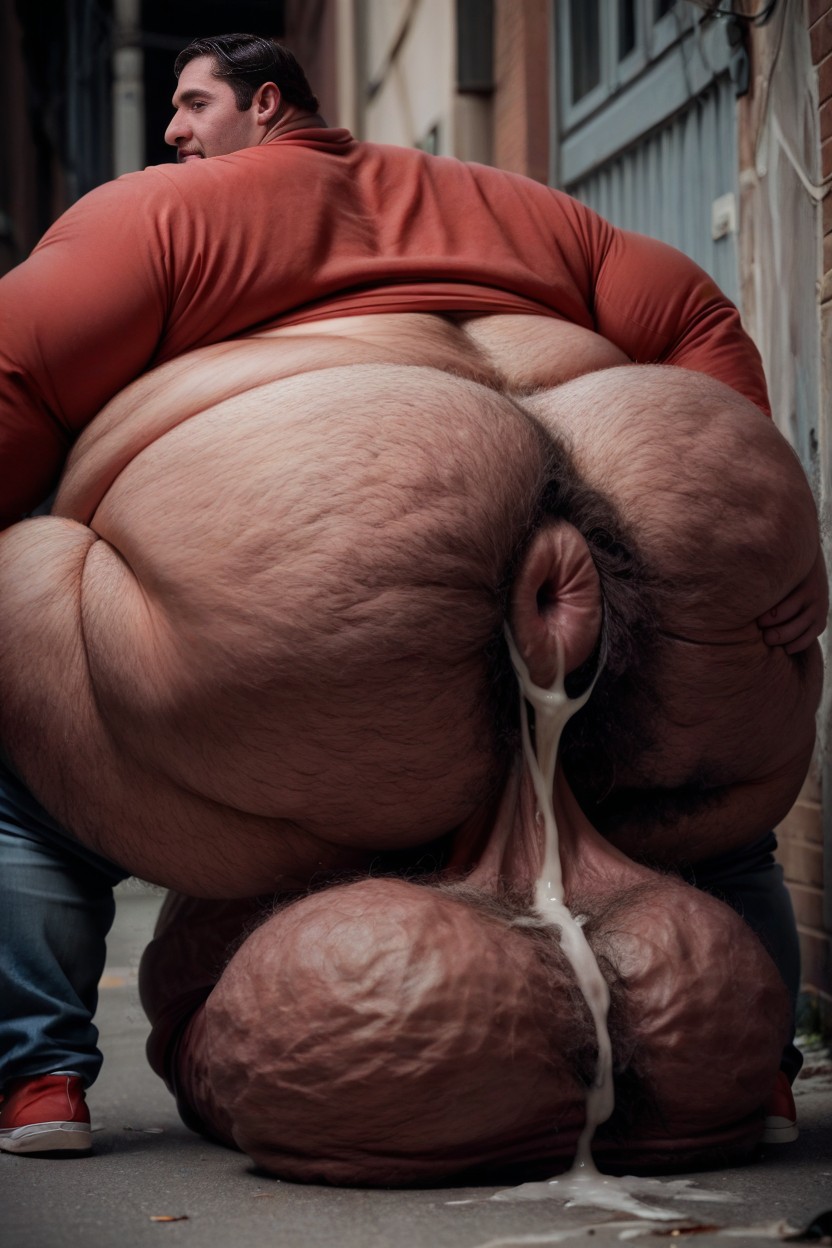 Hyper Puffy Gaping Anus, Alley, Anal Vore AI Gay Porn
